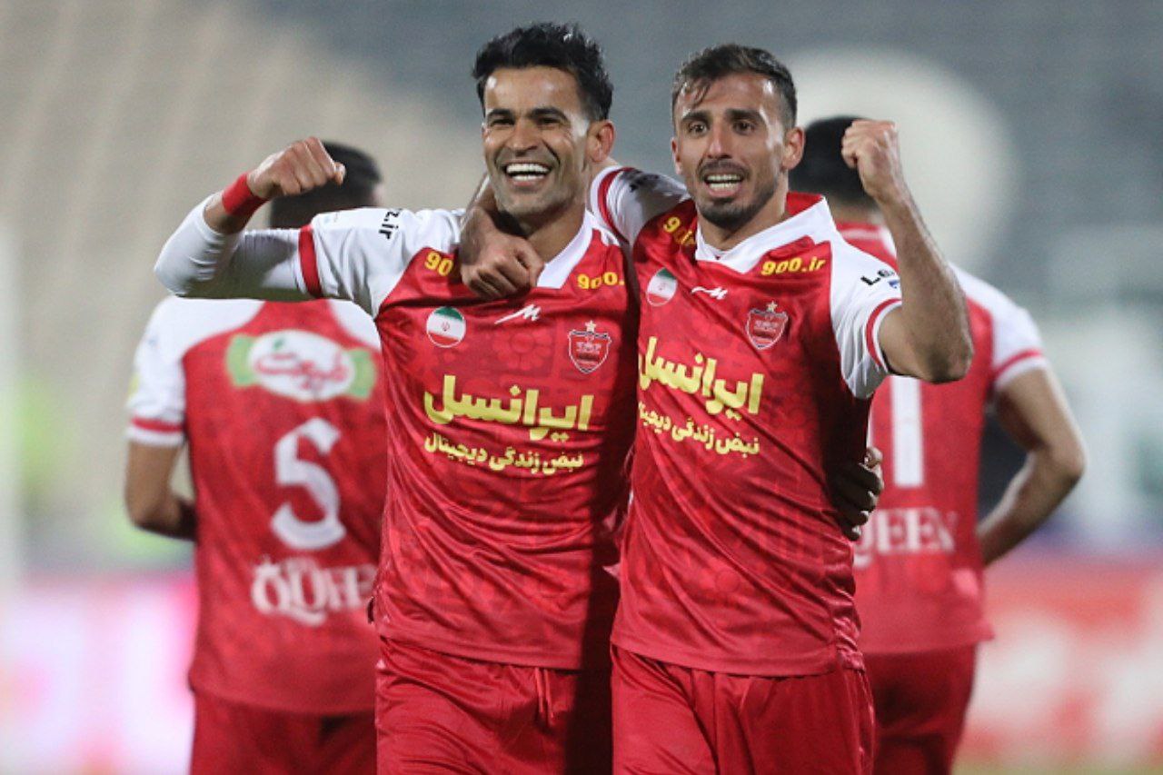 شادی گل بازیکنان پرسپولیس بعداز گل به تراکتور