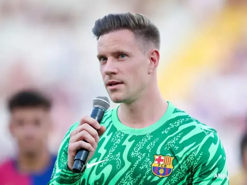 تراشتگن در تمرینات انفرادی بارسا برای بازگشت به ترکیب